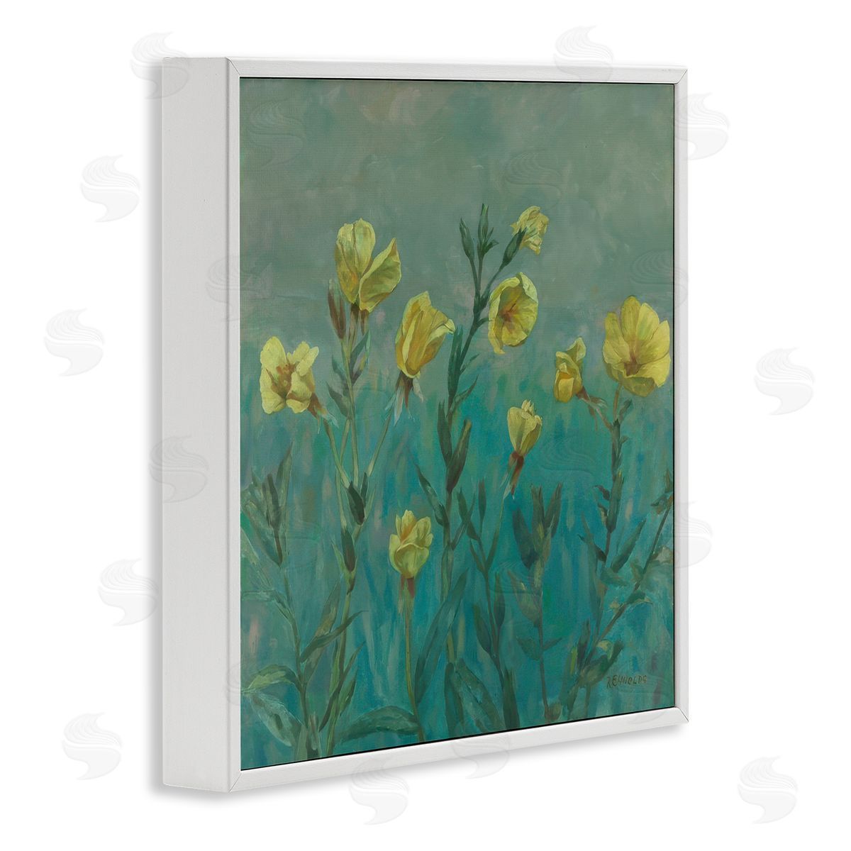 Graham Reynolds Floral Buttercup Meadow White Framed Giclee Wall Art Print