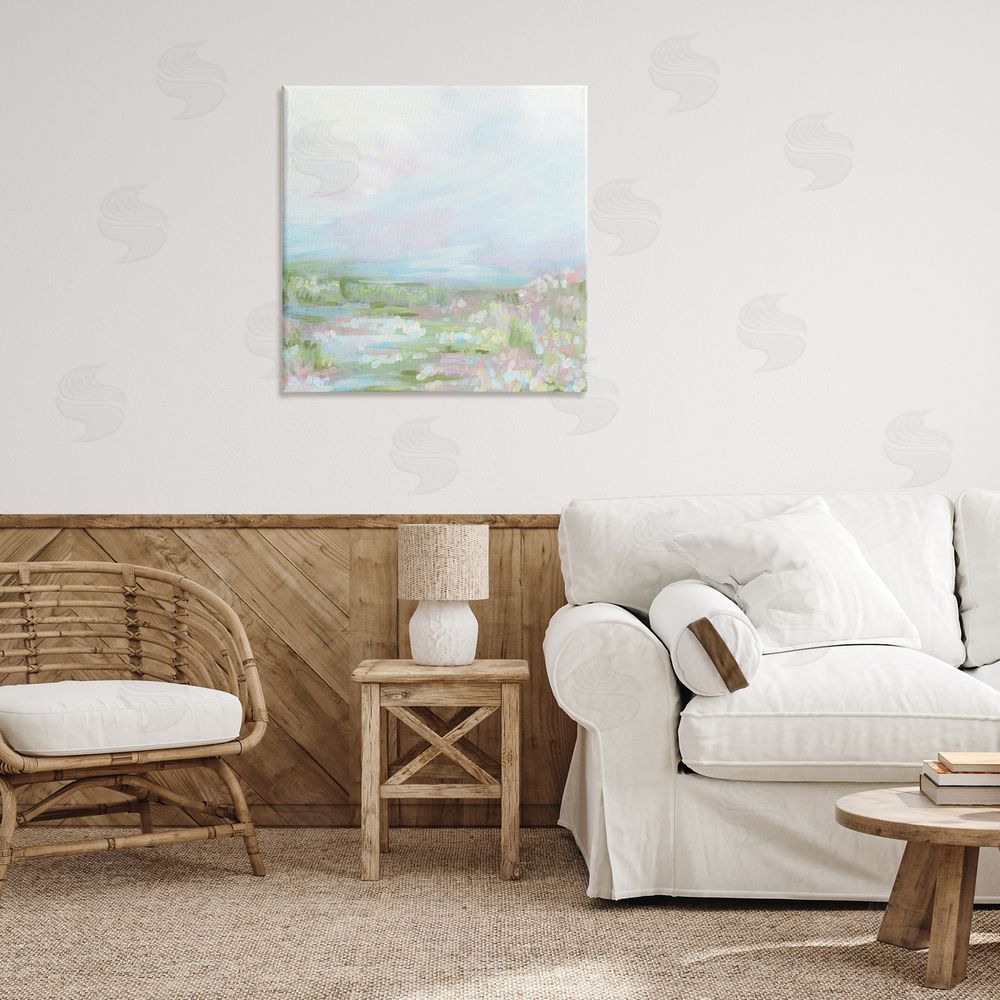 June Erica Vess Pastel Soft Landscape Canvas Wall Art Print in Room