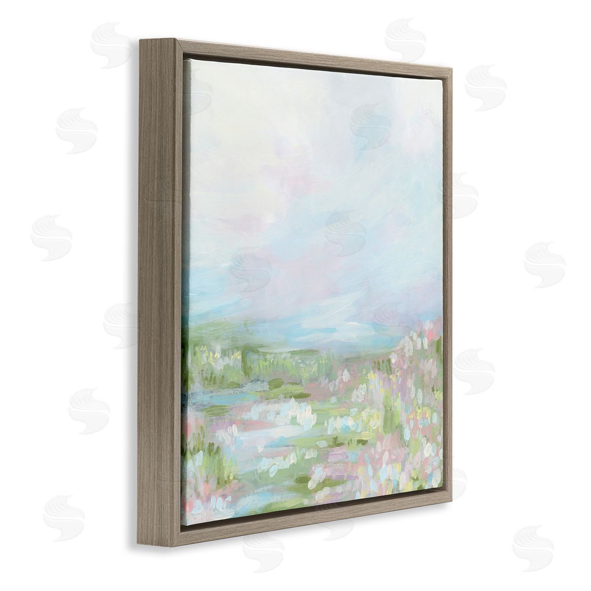 June Erica Vess Pastel Soft Landscape Brown Floating Frame Canvas Wall Art Print