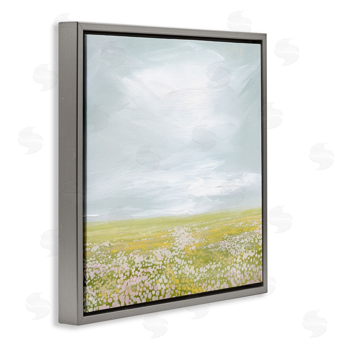 Grace Popp Vast Spring Meadow Gray Floating Frame Canvas Wall Art Print