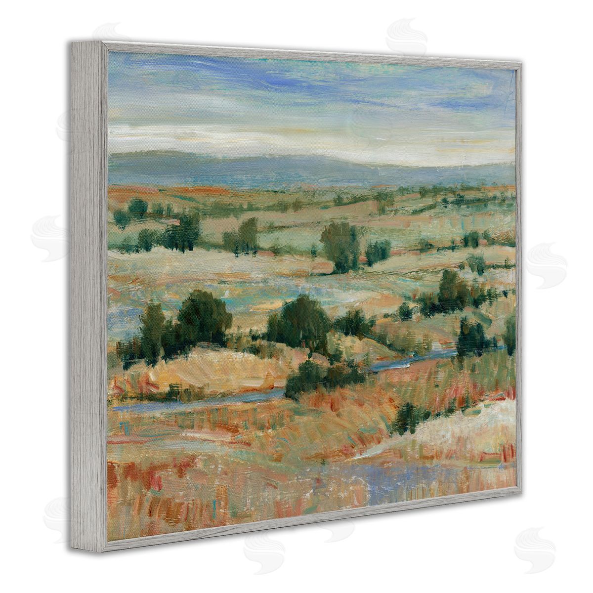 Tim O'Toole Distant Farmland View Gray Framed Giclee Wall Art Print
