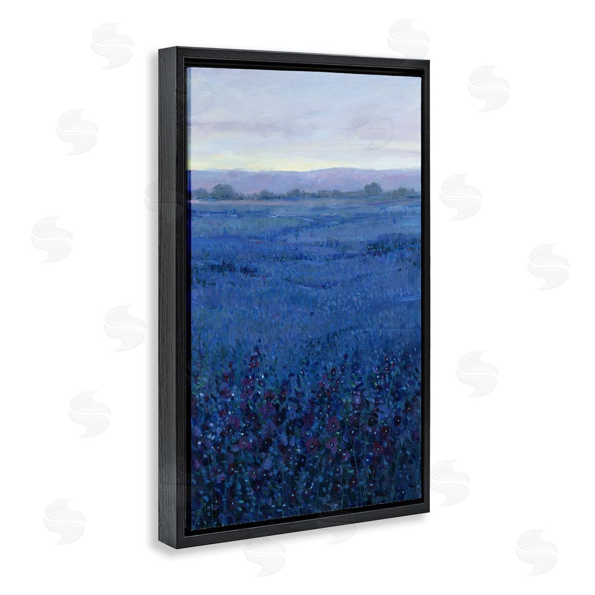 Blue Country Fields Black Floating Frame Canvas Wall Art, Home Decor by Tim OToole