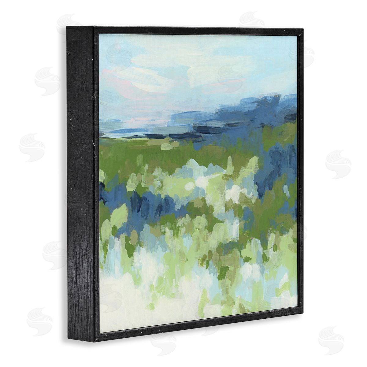 June Erica Vess Green & Blue Nature Black Framed Giclee Wall Art Print