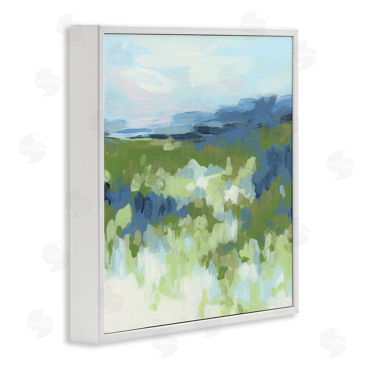 June Erica Vess Green & Blue Nature White Framed Giclee Wall Art Print