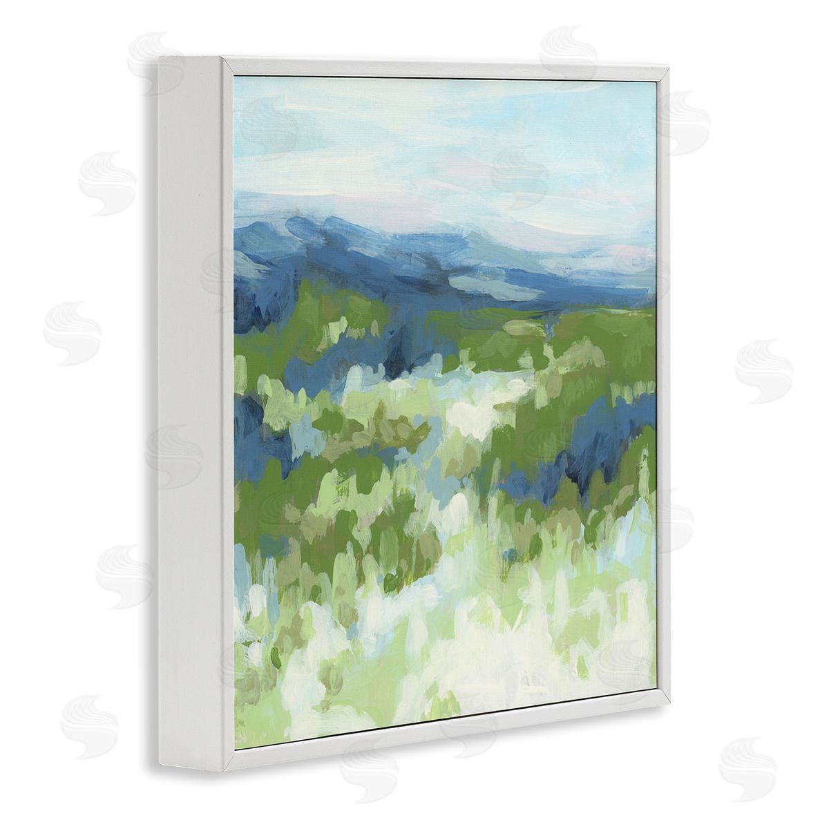June Erica Vess Green Nature Abstraction White Framed Giclee Wall Art Print