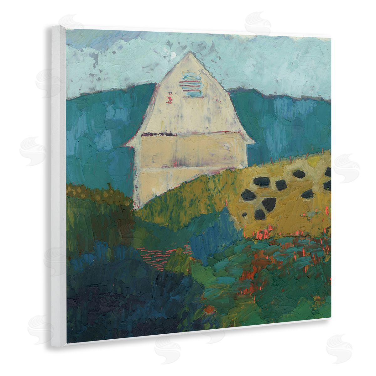 Sue Jachimiec Abstract Farm Impression Wooden Wall Plaque Art Print