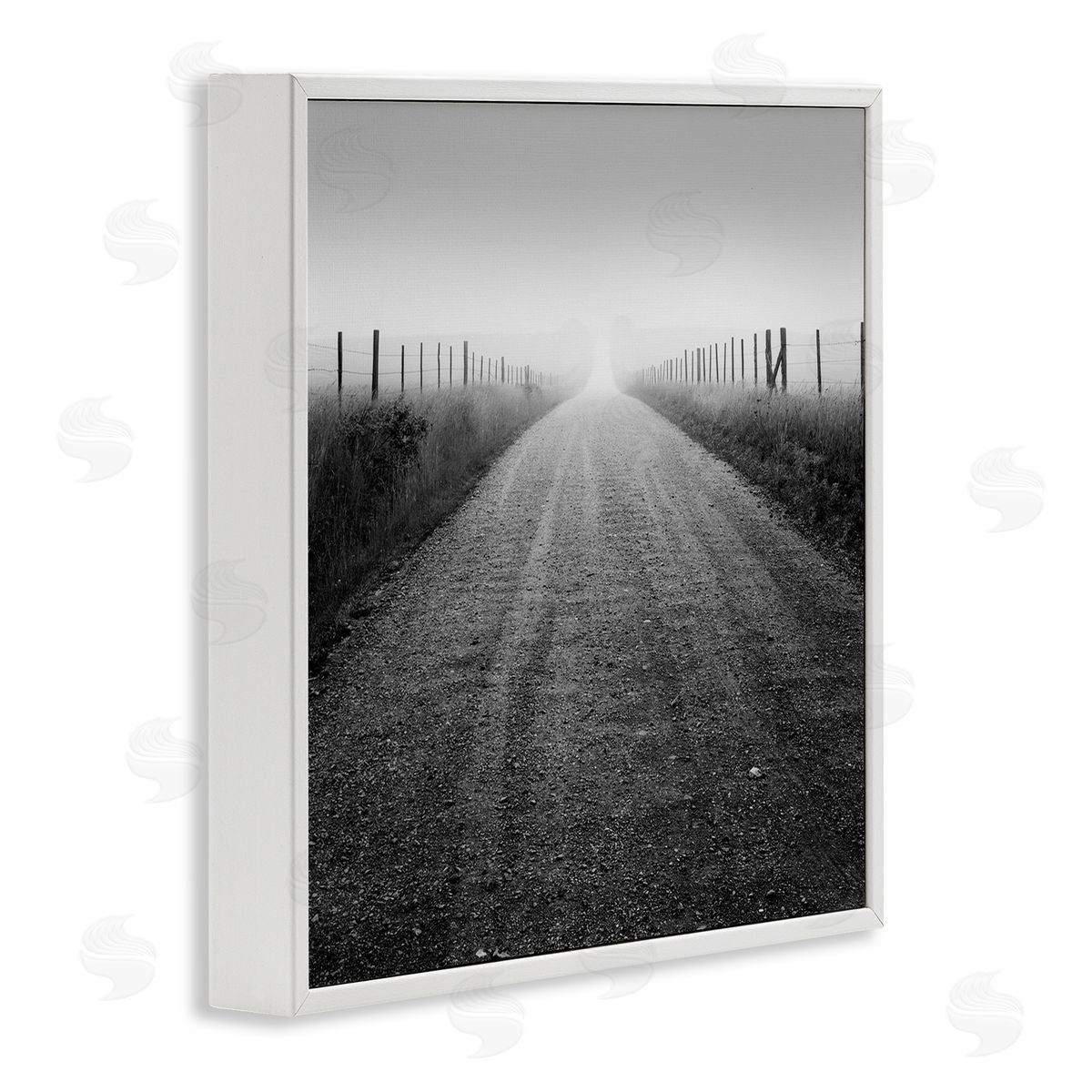 Chip Forelli Foggy Country Road White Framed Giclee Wall Art Print
