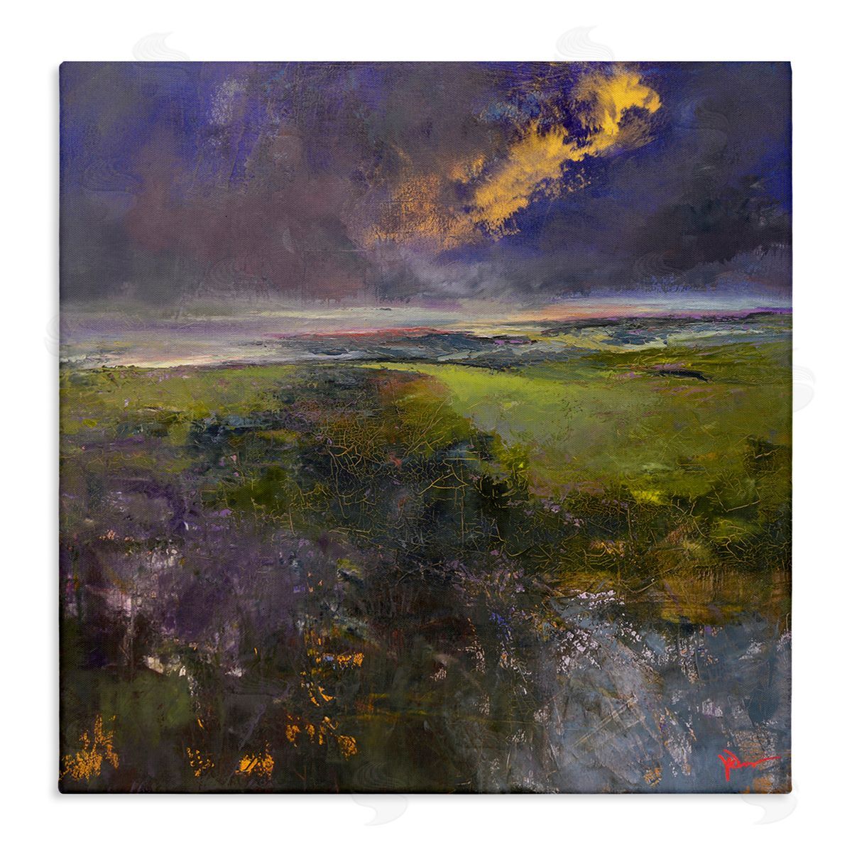 Patrick Dennis Gilded Landscape Abstract Canvas Wall Art Print