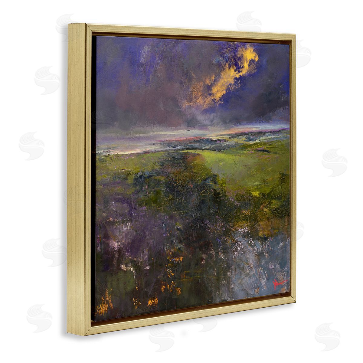 Patrick Dennis Gilded Landscape Abstract Gold Floating Frame Canvas Wall Art Print