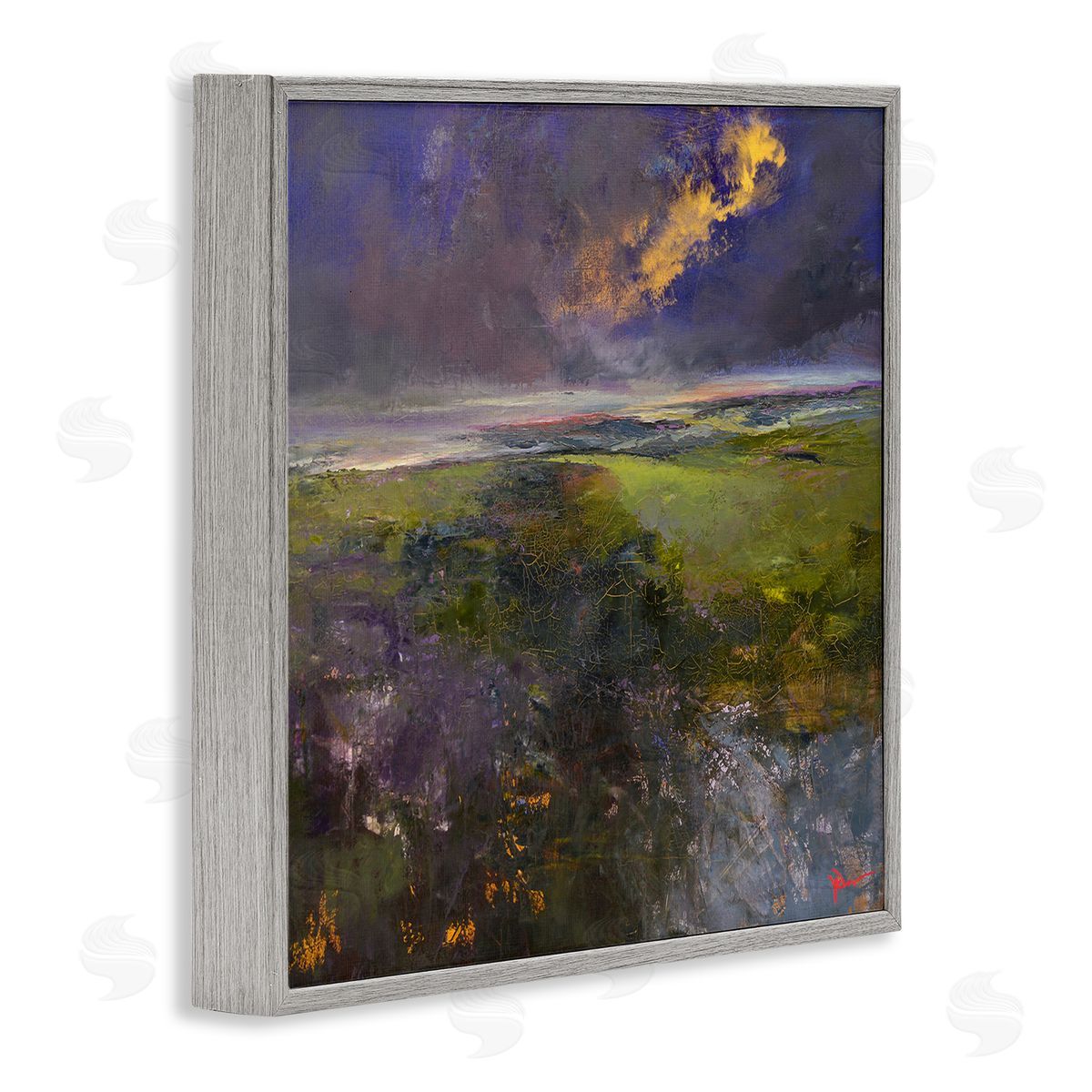Patrick Dennis Gilded Landscape Abstract Gray Framed Giclee Wall Art Print