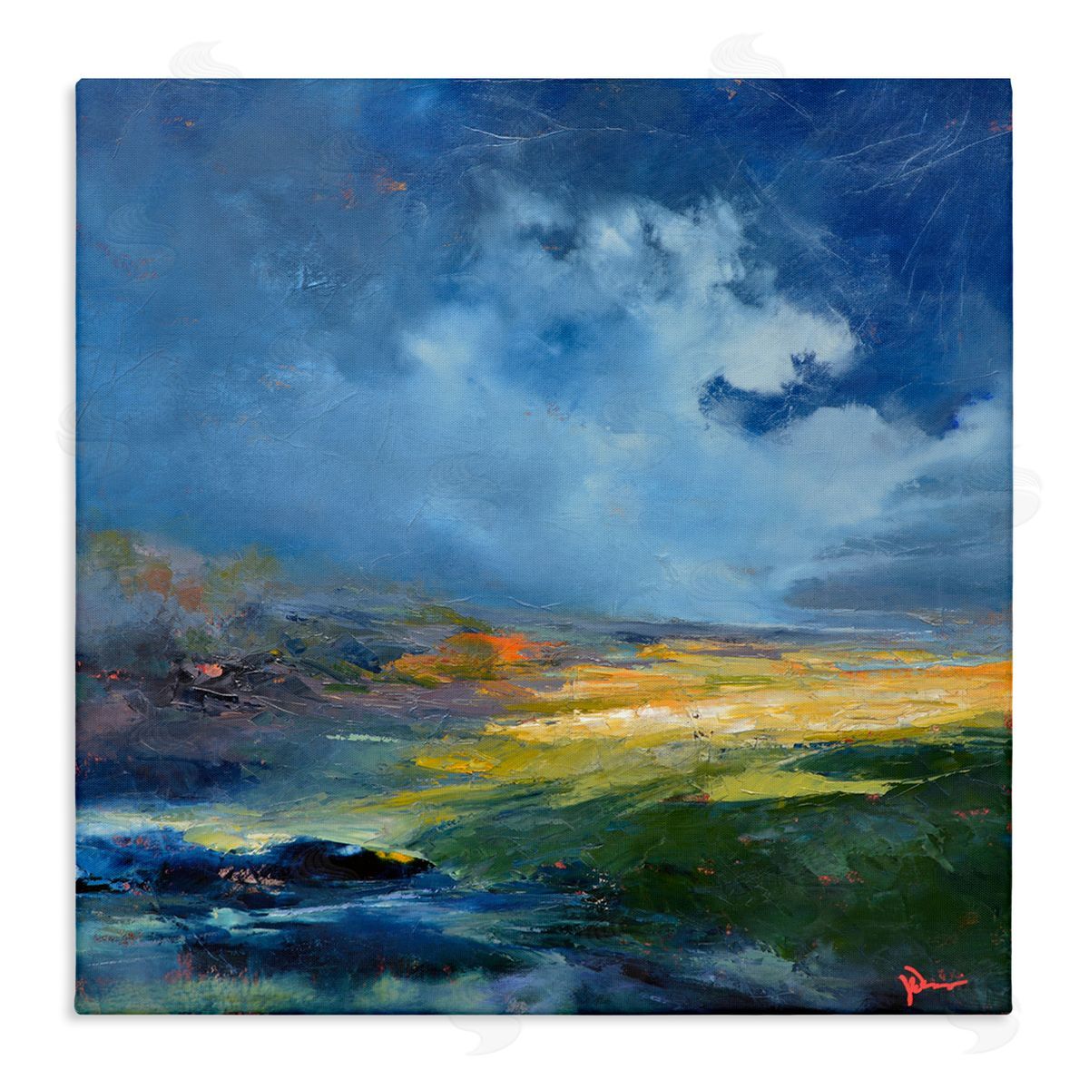 Patrick Dennis Stormy Abstract Landscape Canvas Wall Art Print