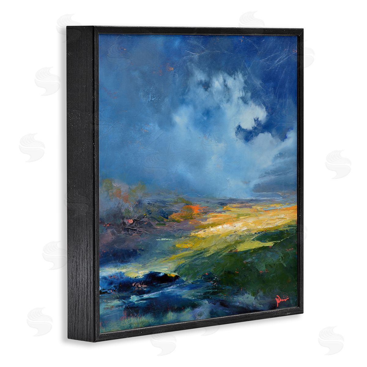 Patrick Dennis Stormy Abstract Landscape Black Framed Giclee Wall Art Print