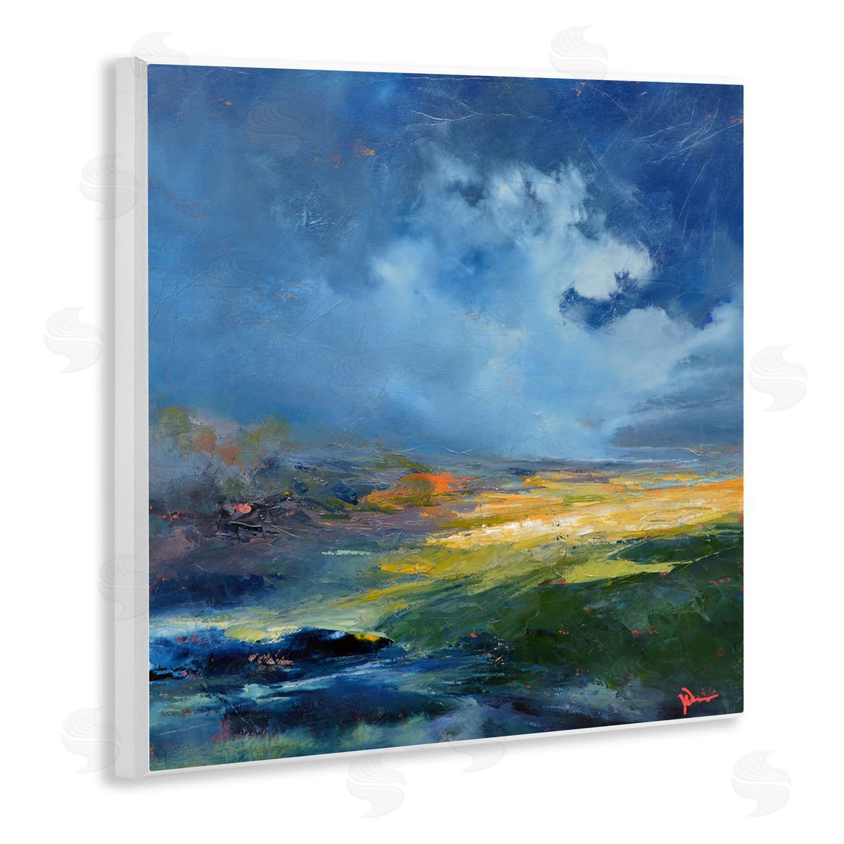 Patrick Dennis Stormy Abstract Landscape Wooden Wall Plaque Art Print