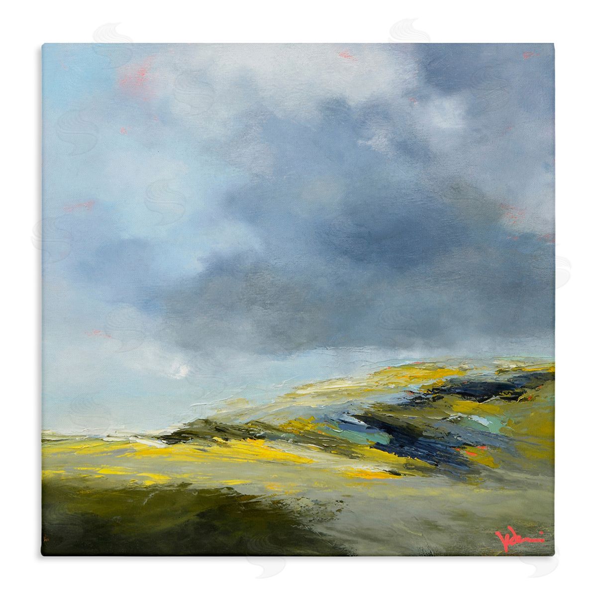 Patrick Dennis Murky Clouds Landscape Canvas Wall Art Print