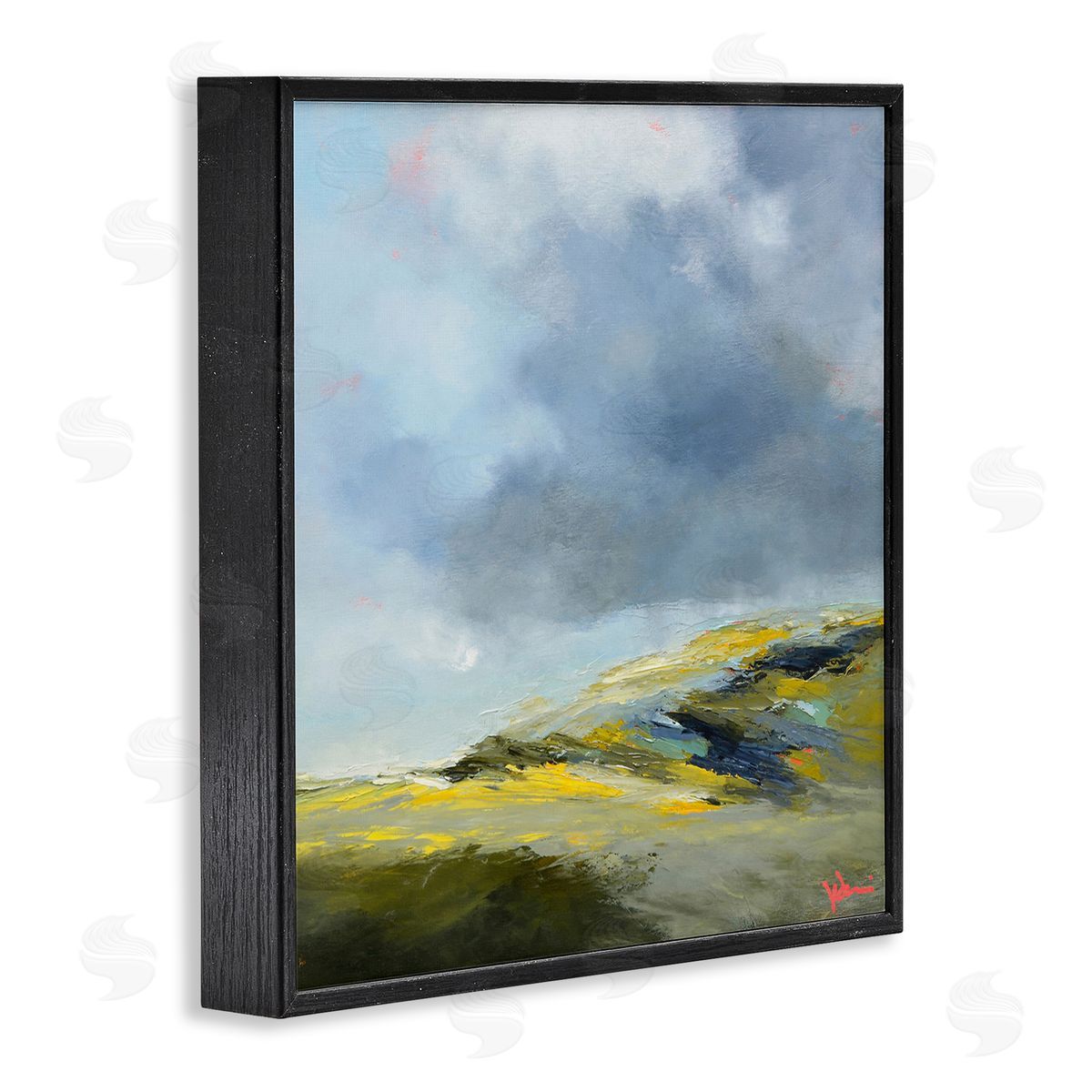 Patrick Dennis Murky Clouds Landscape Black Framed Giclee Wall Art Print