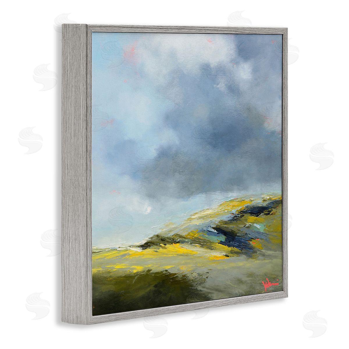 Patrick Dennis Murky Clouds Landscape Gray Framed Giclee Wall Art Print