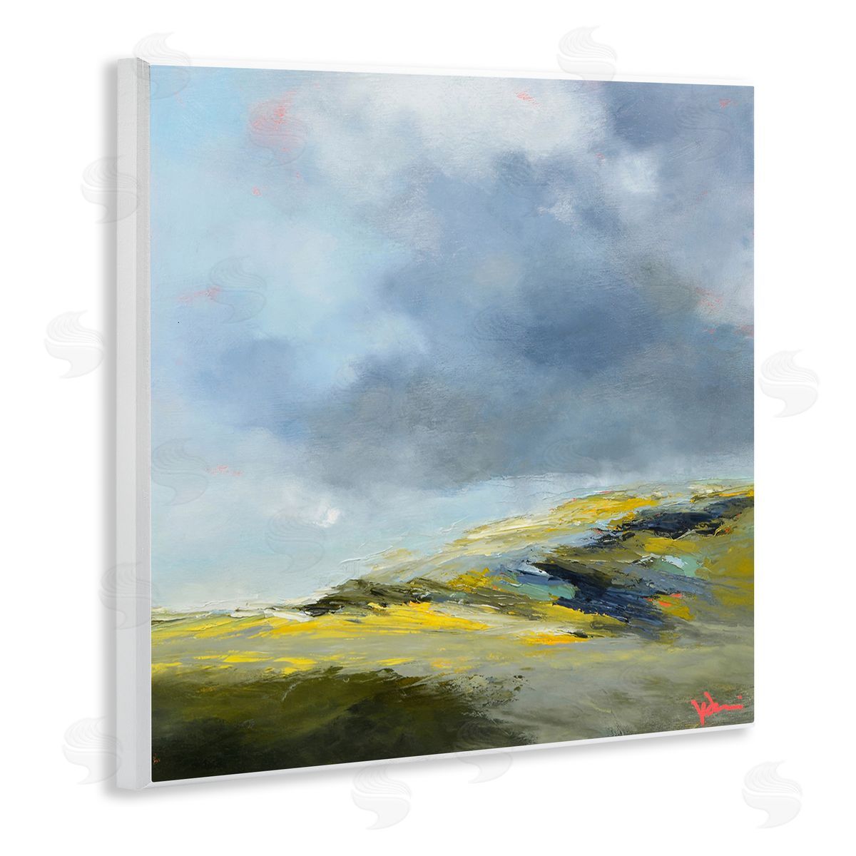 Patrick Dennis Murky Clouds Landscape Wooden Wall Plaque Art Print