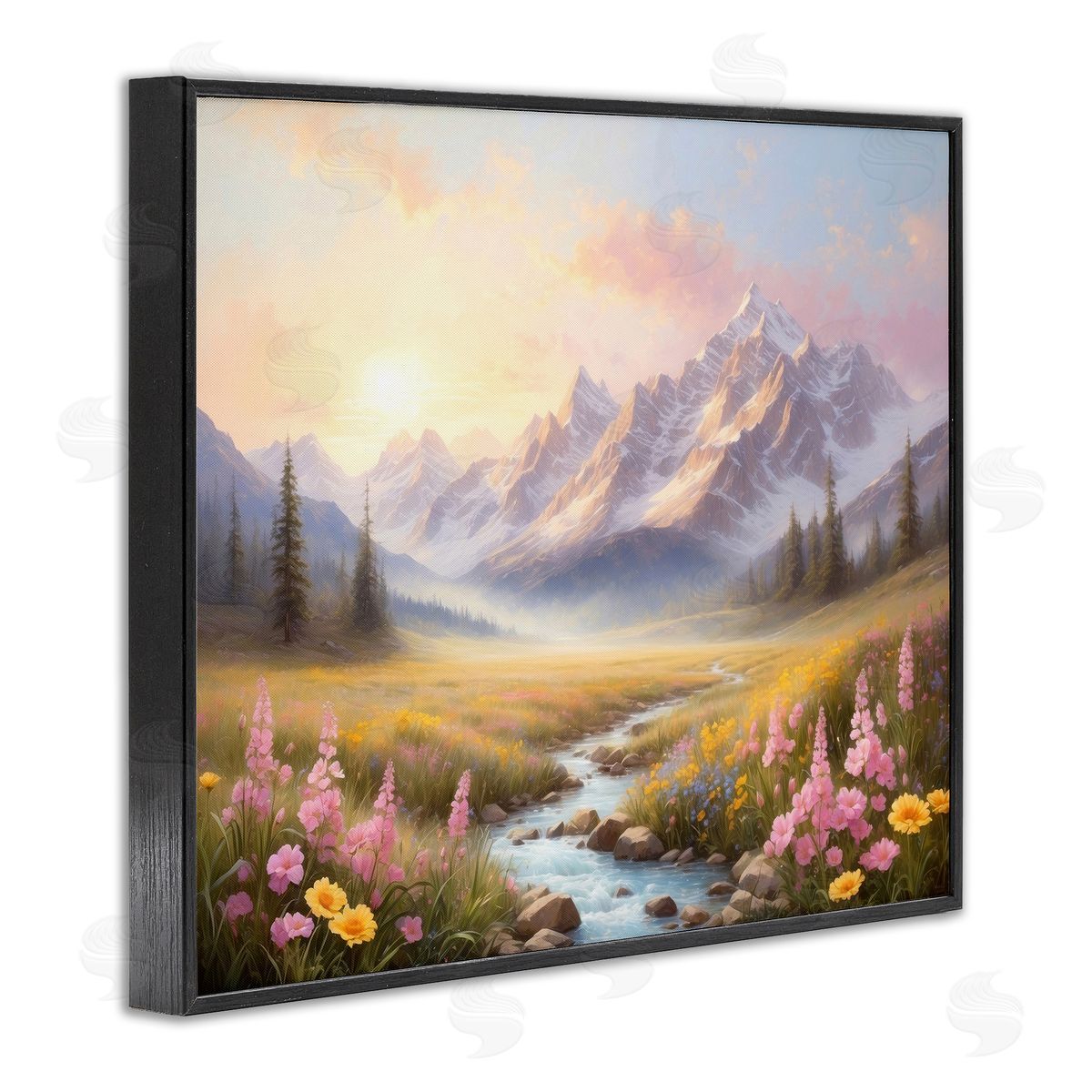 Gentle Dawn Landscape Black Frame Print Wall Art, Home Decor by Denise Dundon