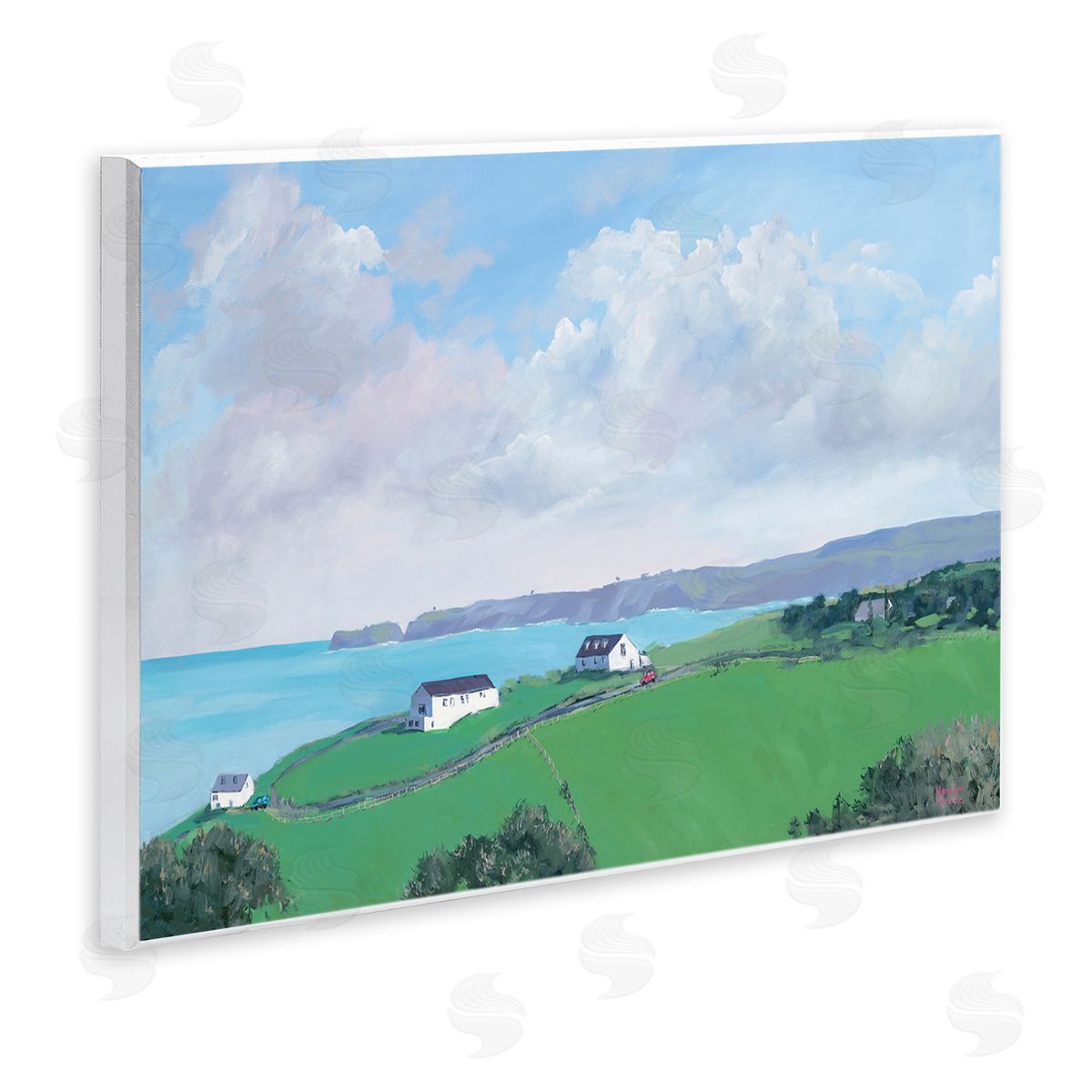 Coastal Farm Houses Wood Plaque Wall Art, Home Decor by Meredith Howse