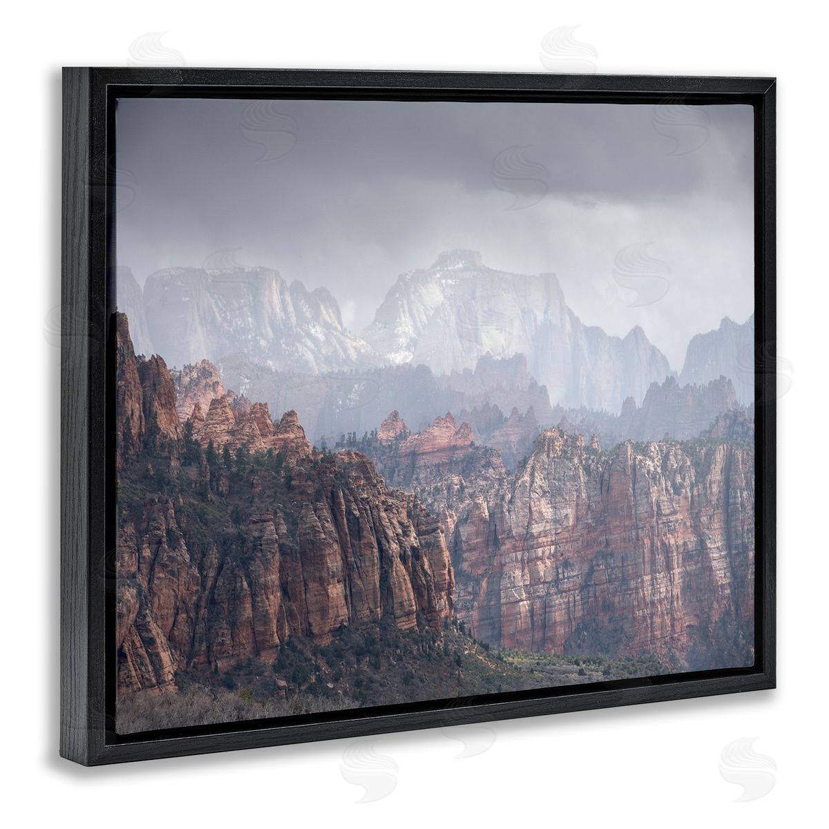 Zion National Park Black Floating Frame Canvas Wall Art, Home Decor by Hunter Page Photography