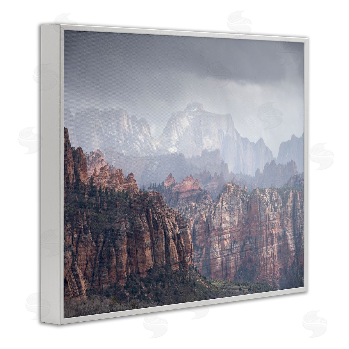 Zion National Park White Frame Print Wall Art, Home Decor by Hunter Page Photography