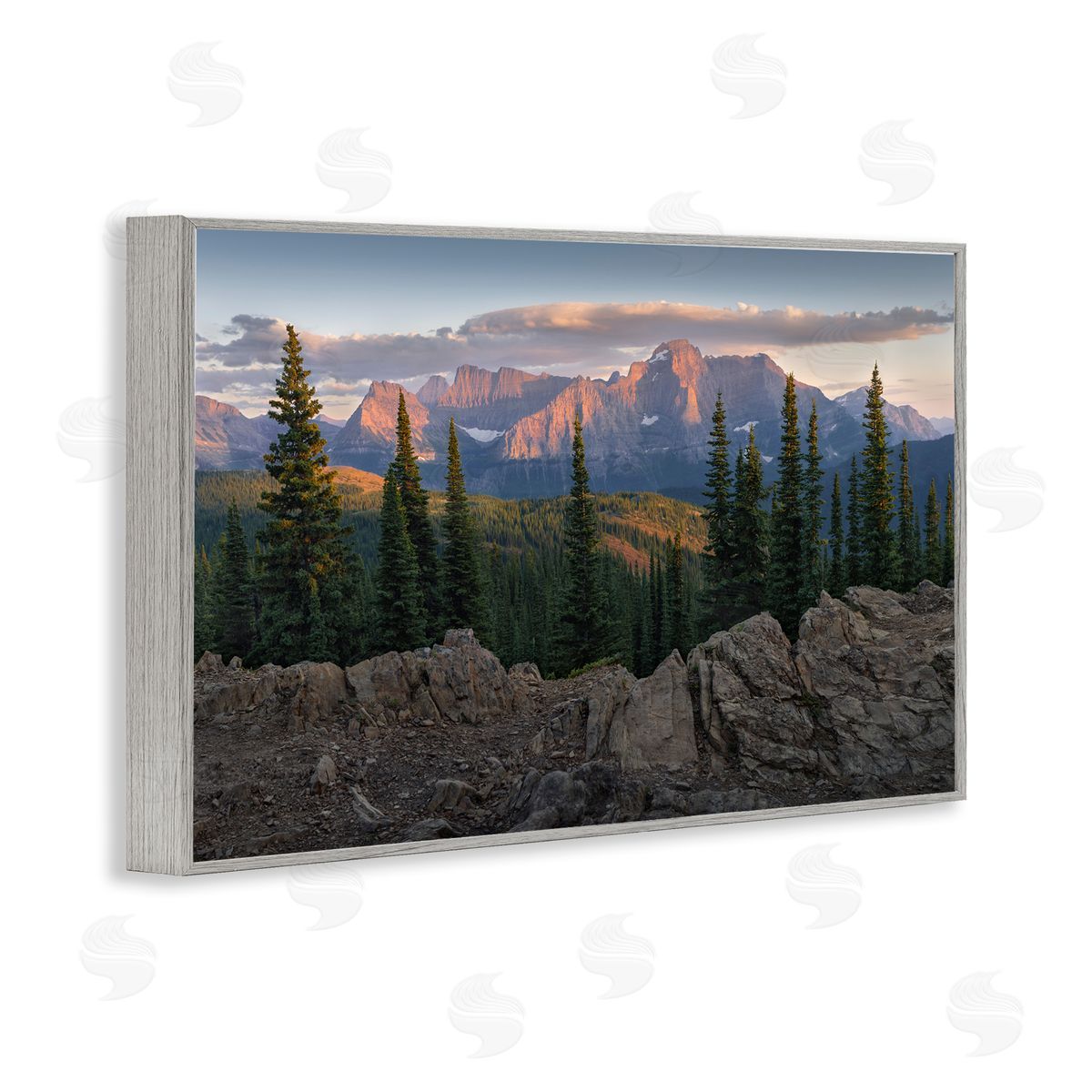 Diurnal Mountain Scenery Grey Frame Print Wall Art, Home Decor by Hunter Page Photography
