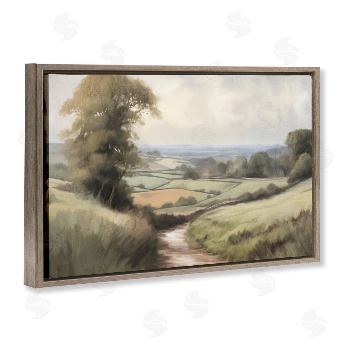 Kim Allen Country Walk Path Brown Floating Frame Canvas Wall Art Print