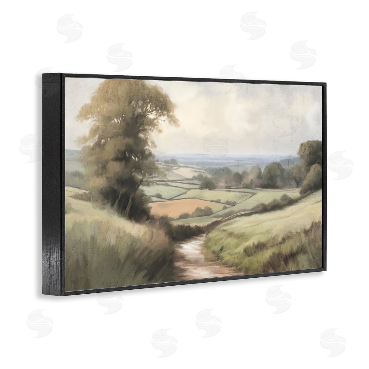 Kim Allen Country Walk Path Black Framed Giclee Wall Art Print