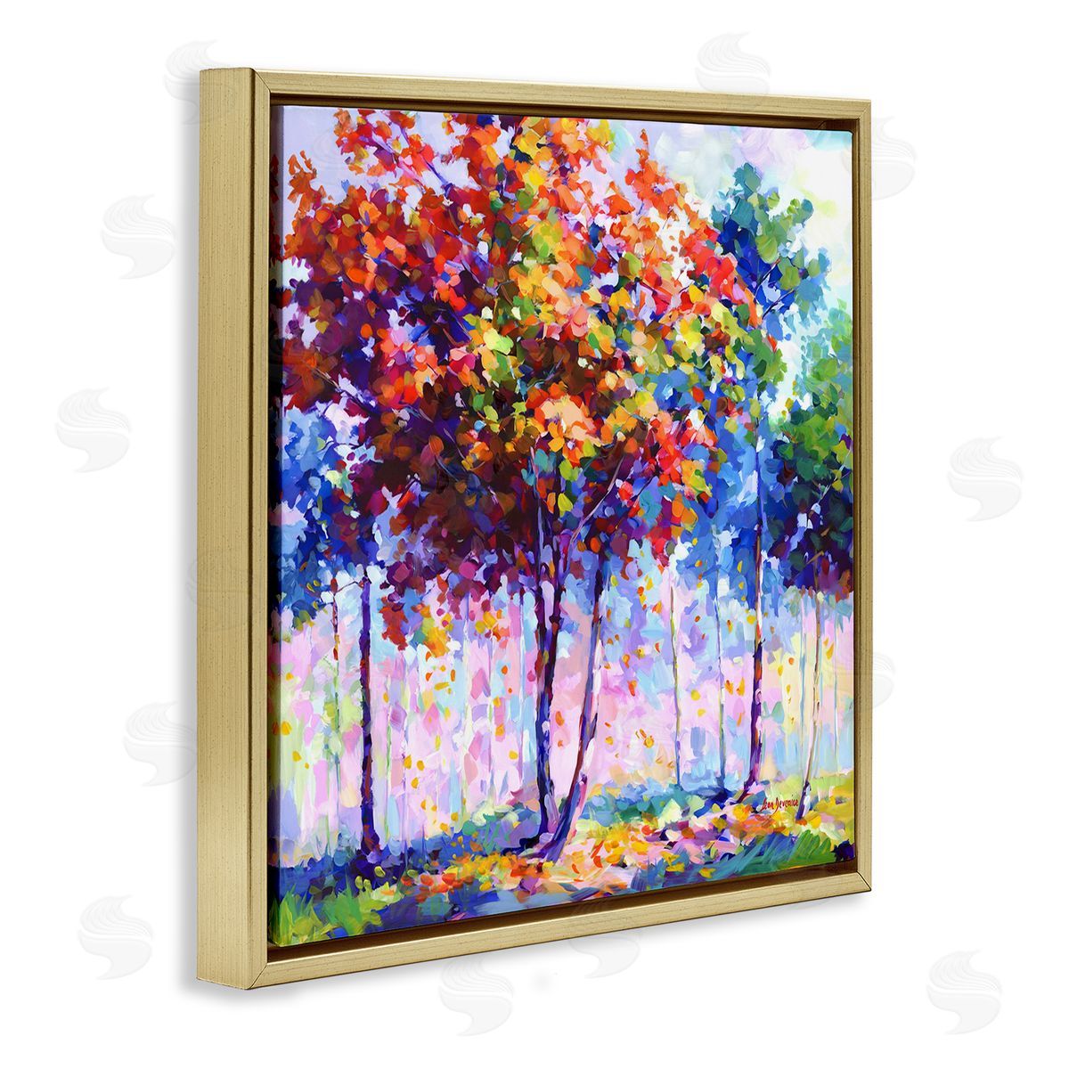 Leon Devenice Shades Of Solitude Gold Floating Frame Canvas Wall Art Print