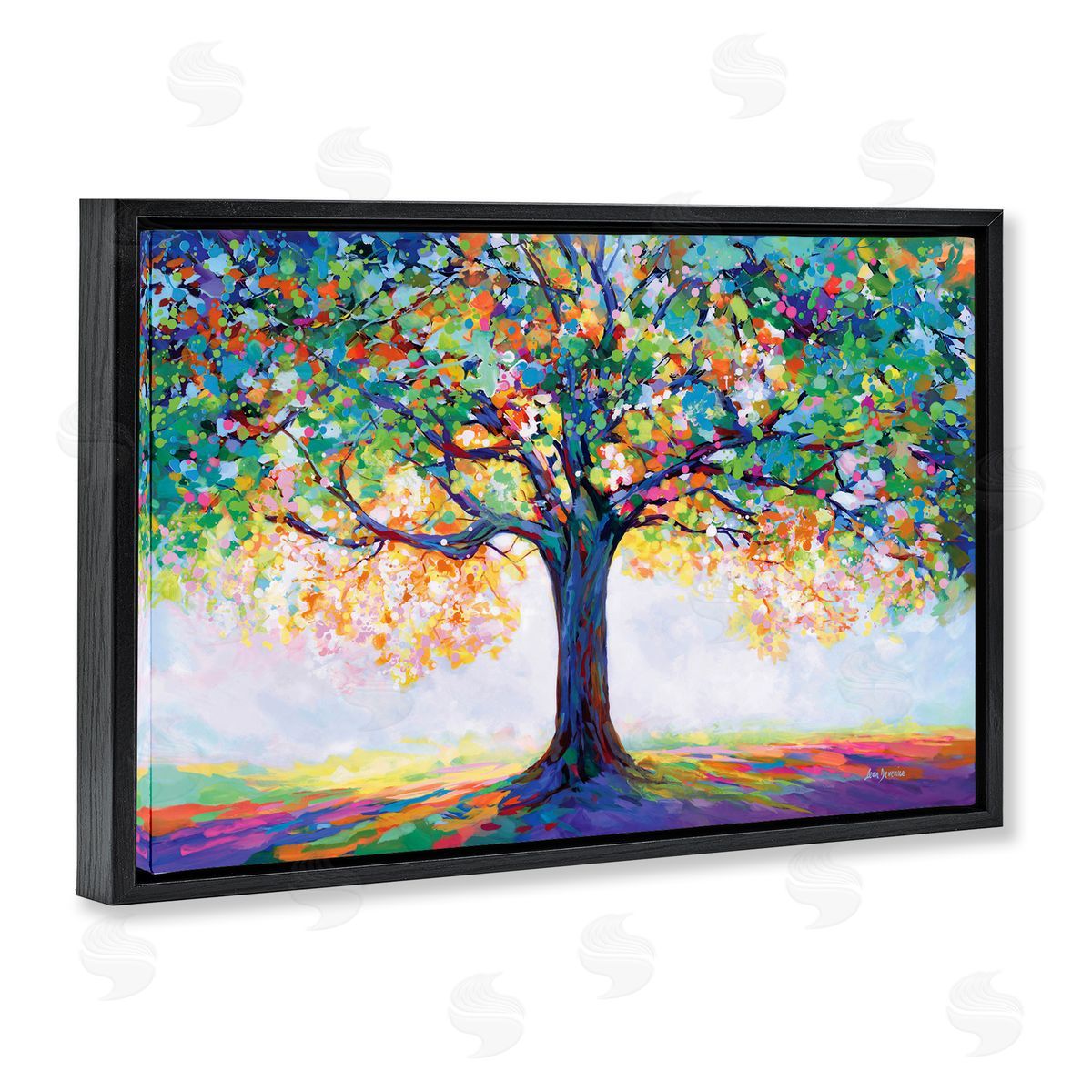 Leon Devenice Tree Of Opportunity Black Floating Frame Canvas Wall Art Print