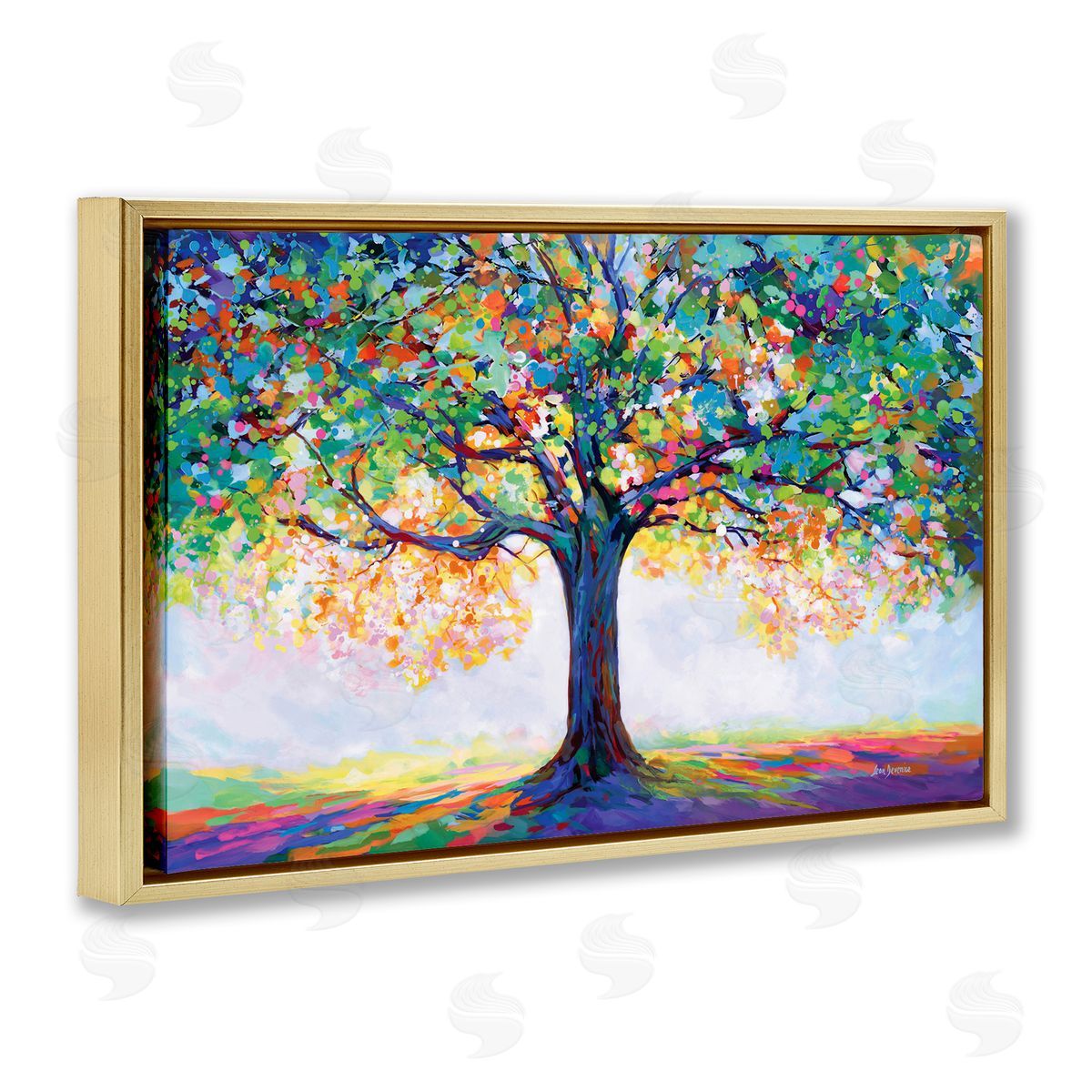 Leon Devenice Tree Of Opportunity Gold Floating Frame Canvas Wall Art Print