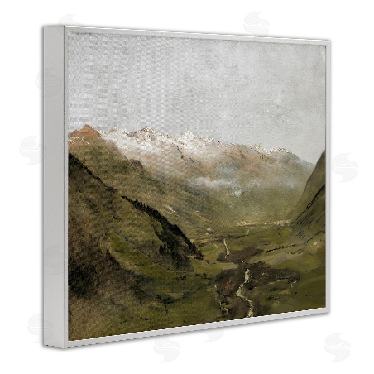 Winding Valley Path White Frame Print Wall Art, Home Decor by Lettered and Lined