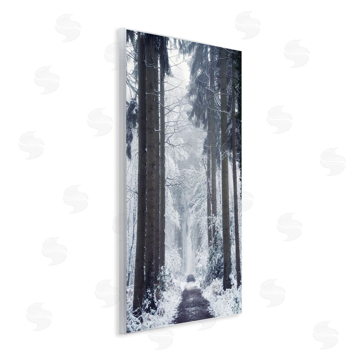 Winter Fir Path Wood Plaque Wall Art, Home Decor by Martin Podt