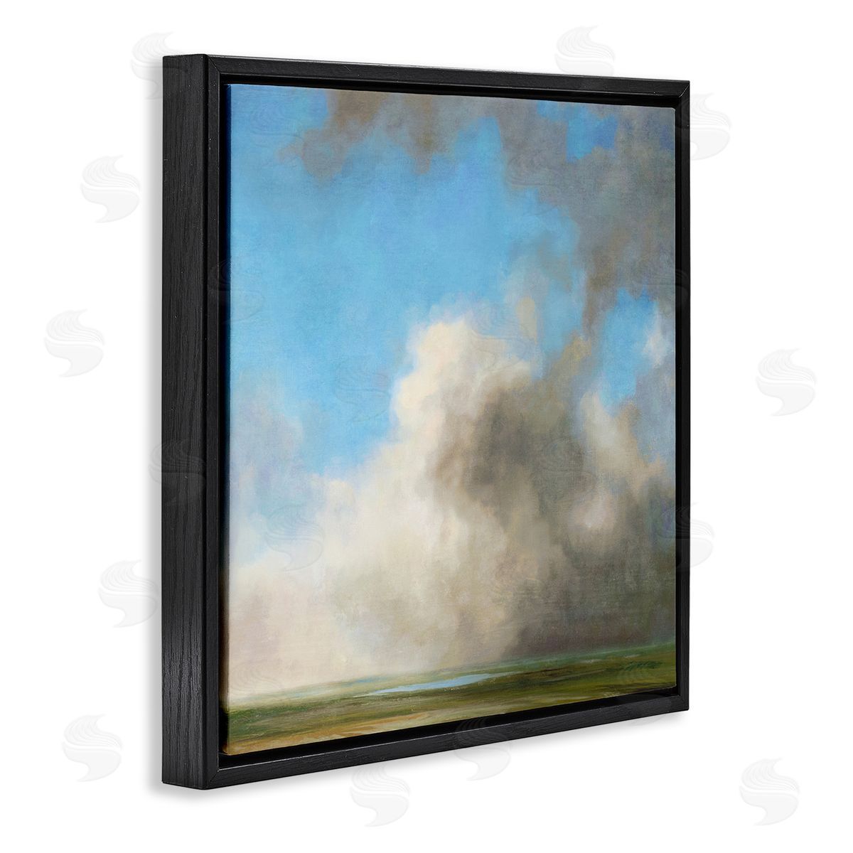 Suzanne Nicoll Soft Full Clouds View Black Floating Frame Canvas Wall Art Print