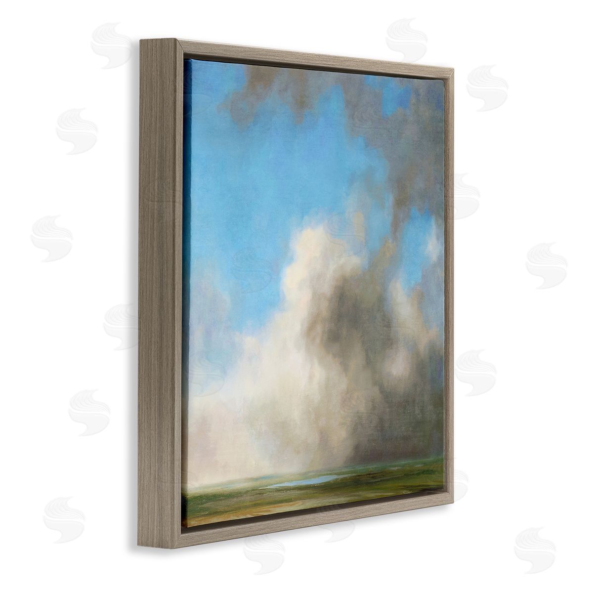 Suzanne Nicoll Soft Full Clouds View Brown Floating Frame Canvas Wall Art Print
