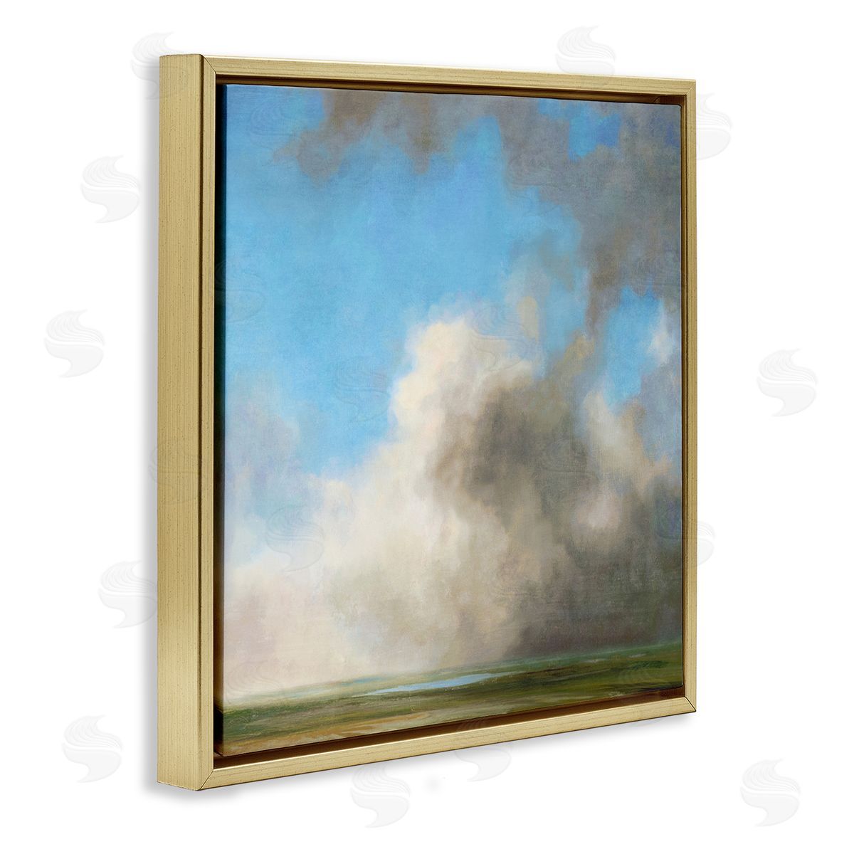 Suzanne Nicoll Soft Full Clouds View Gold Floating Frame Canvas Wall Art Print