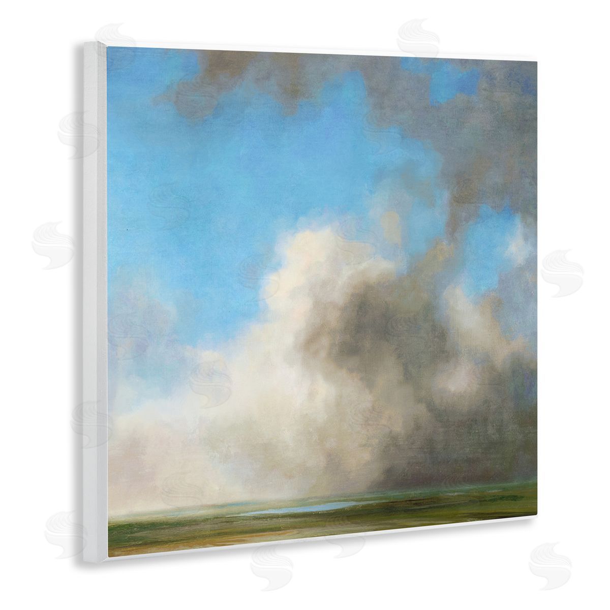 Suzanne Nicoll Soft Full Clouds View Wooden Wall Plaque Art Print