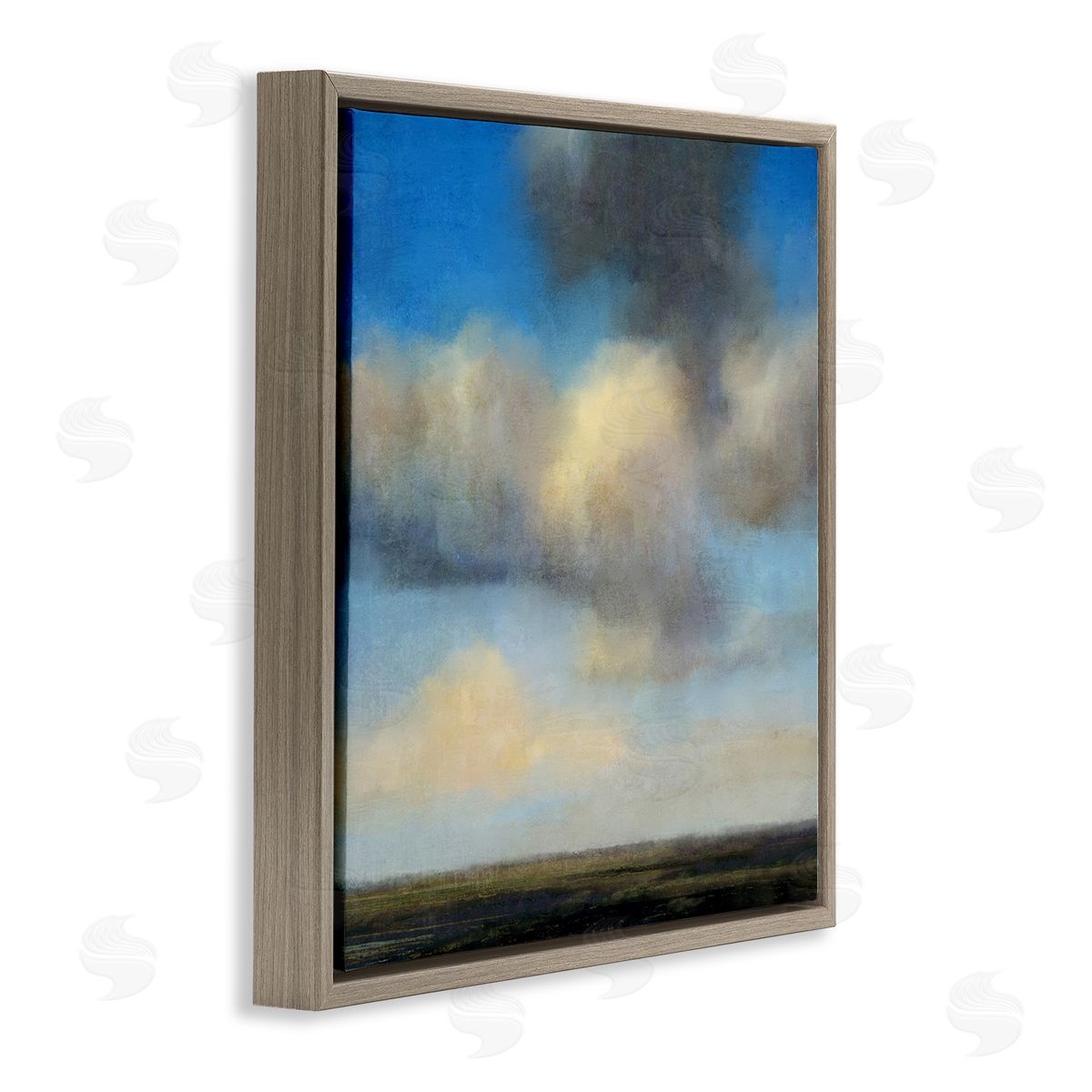 Suzanne Nicoll Clouds Over Countryside Brown Floating Frame Canvas Wall Art Print