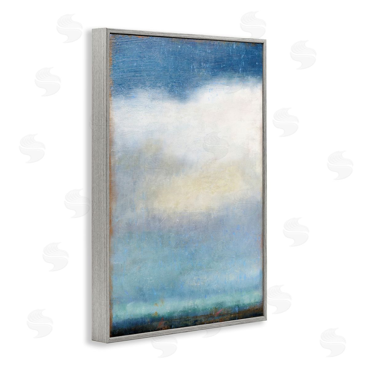 Rustic Clouds Landscape Grey Frame Print Wall Art, Home Decor by Suzanne Nicoll