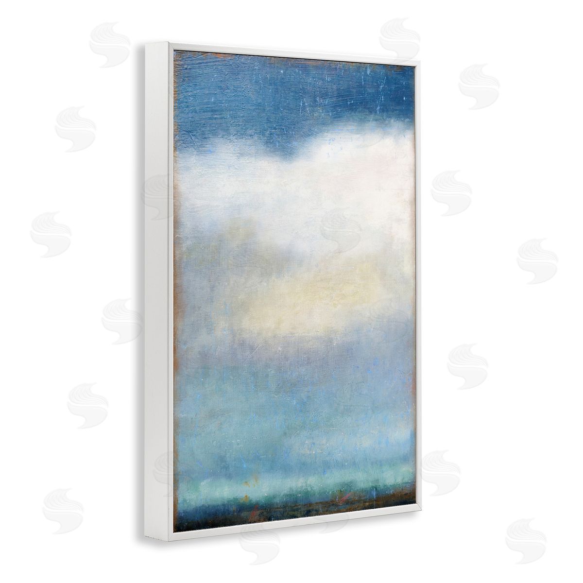 Rustic Clouds Landscape White Frame Print Wall Art, Home Decor by Suzanne Nicoll
