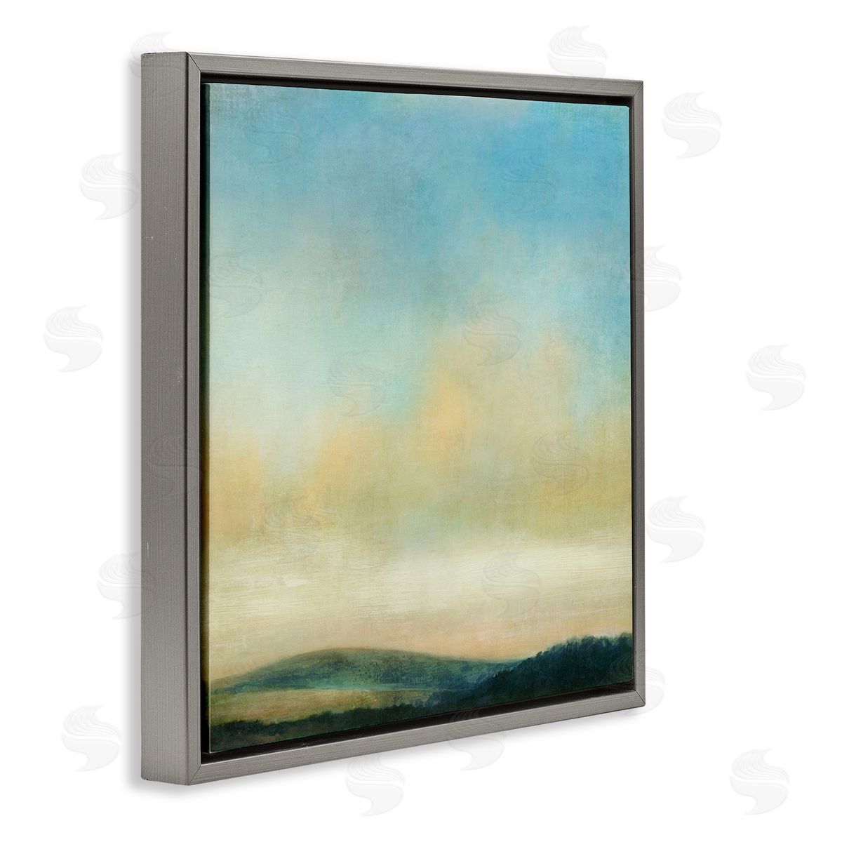 Suzanne Nicoll Cloudy Countryside Fields Gray Floating Frame Canvas Wall Art Print