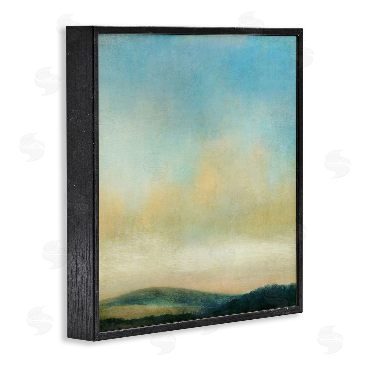 Suzanne Nicoll Cloudy Countryside Fields Black Framed Giclee Wall Art Print