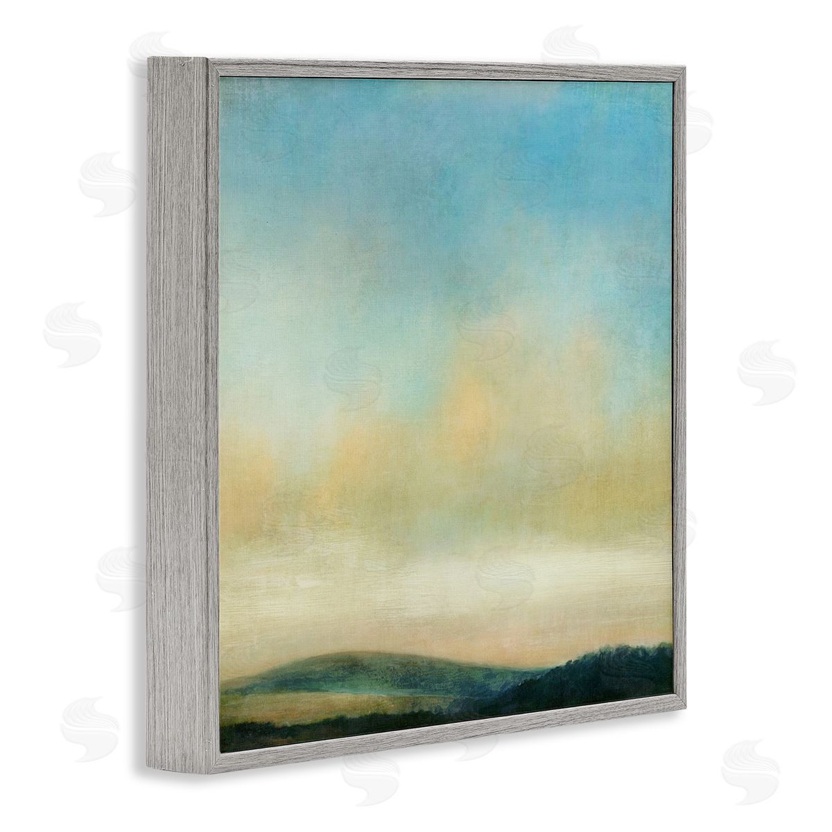 Suzanne Nicoll Cloudy Countryside Fields Gray Framed Giclee Wall Art Print