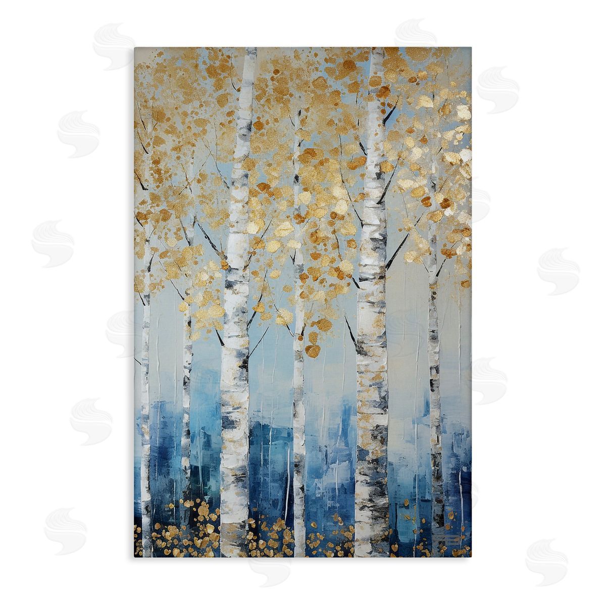 Autumnal Birch Forest Canvas Wall Art, Home Decor by Roozbeh Bahramali