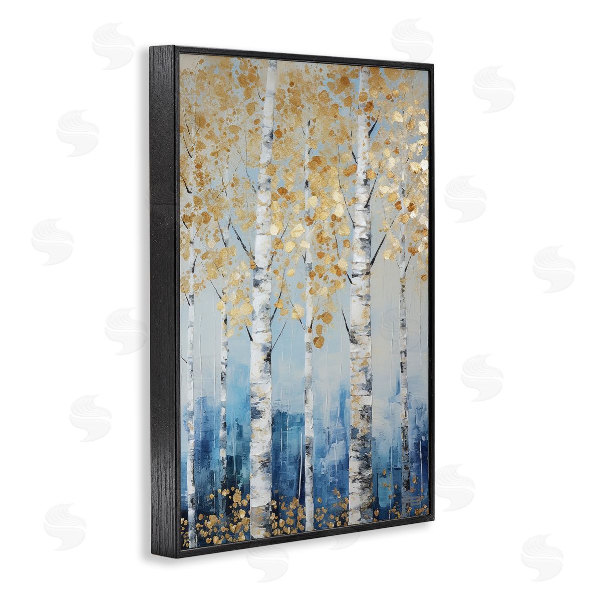 Autumnal Birch Forest Black Frame Print Wall Art, Home Decor by Roozbeh Bahramali
