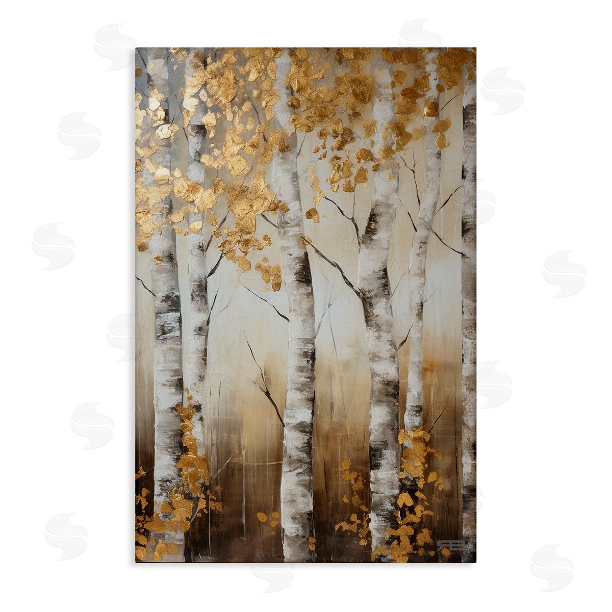 Fall Foliage Birch Canvas Wall Art, Home Decor by Roozbeh Bahramali