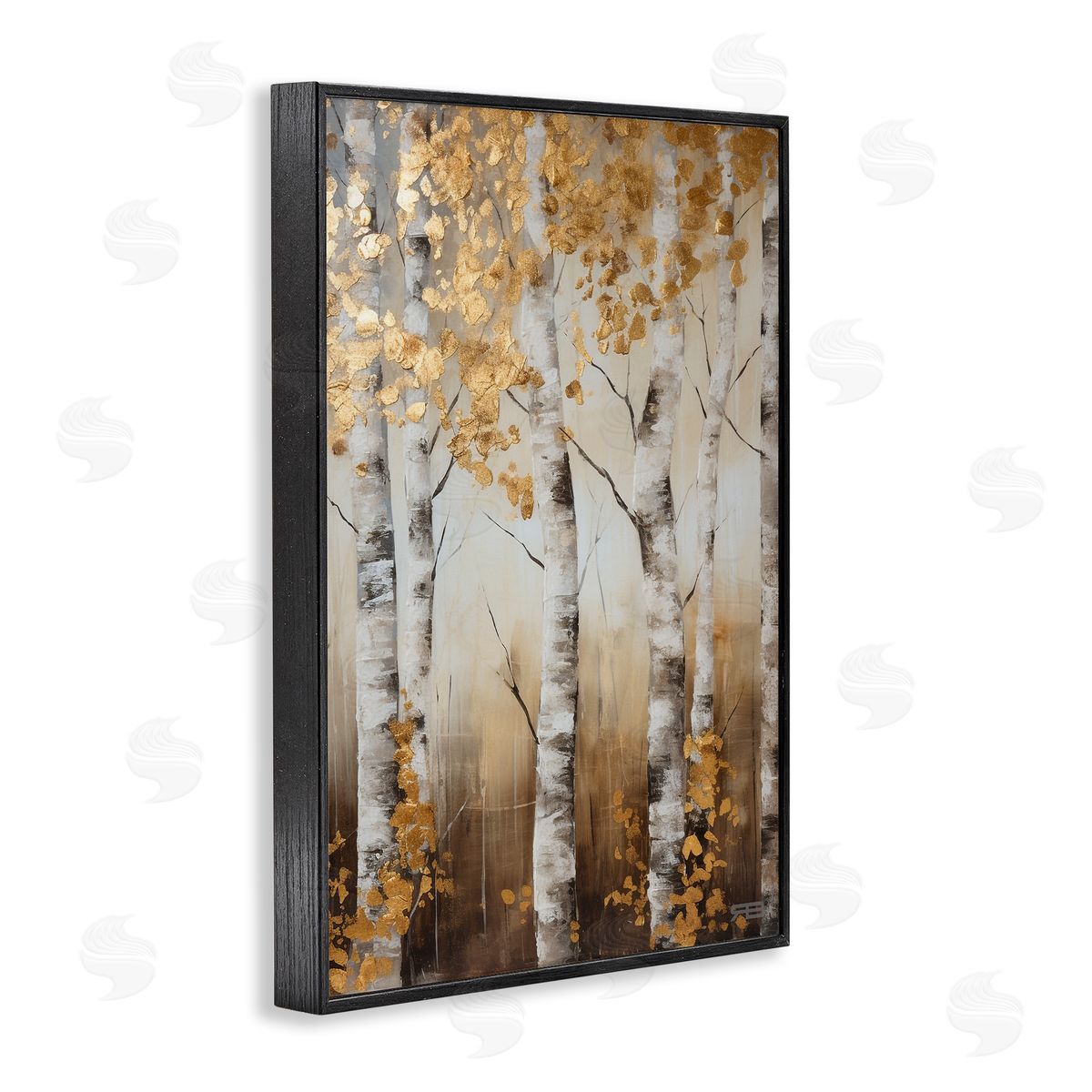 Fall Foliage Birch Black Frame Print Wall Art, Home Decor by Roozbeh Bahramali