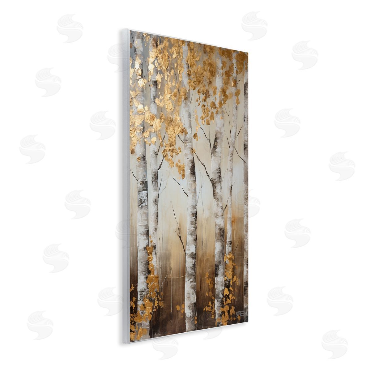 Fall Foliage Birch Wood Plaque Wall Art, Home Decor by Roozbeh Bahramali