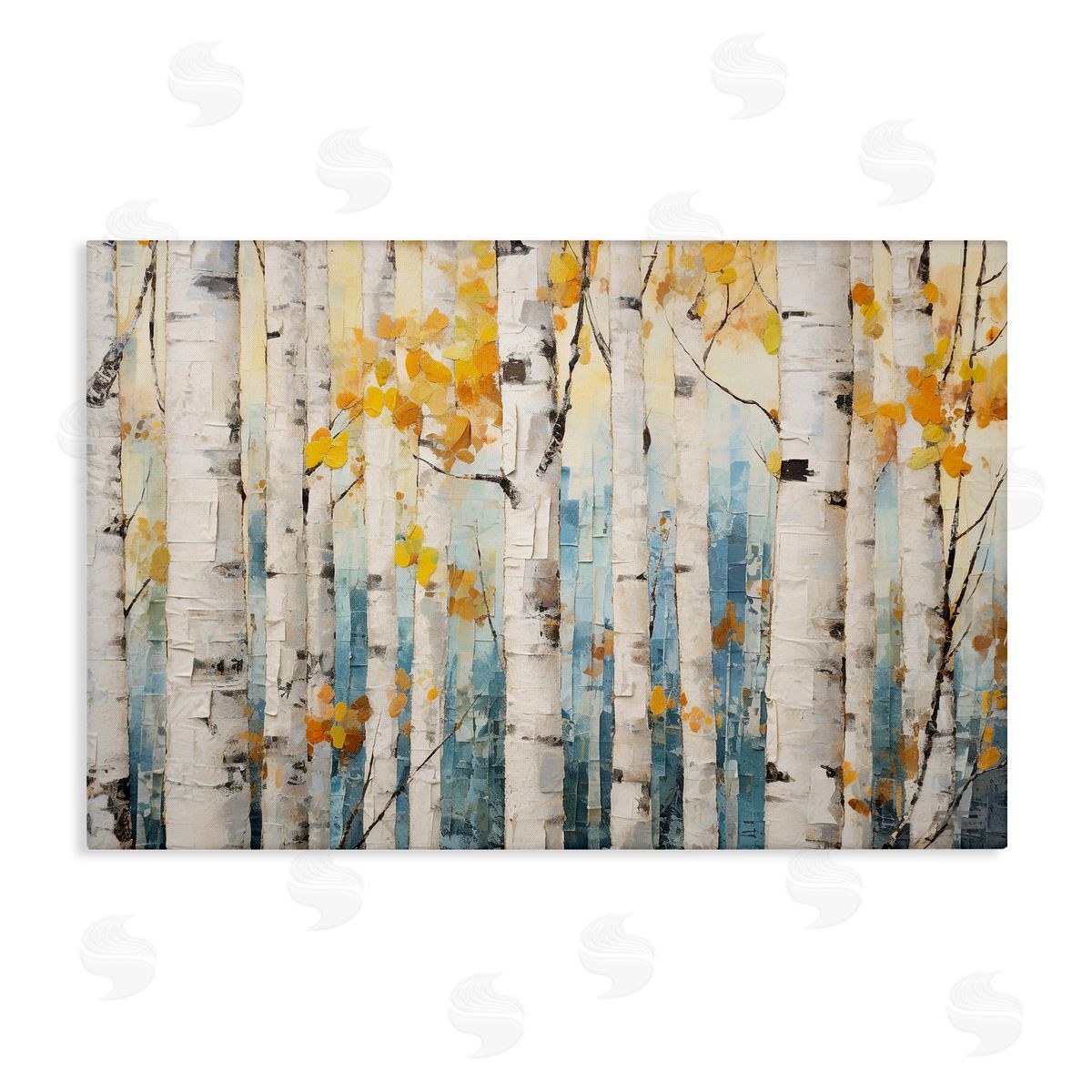 Autumn Birch Forest Canvas Wall Art, Home Decor by Roozbeh Bahramali