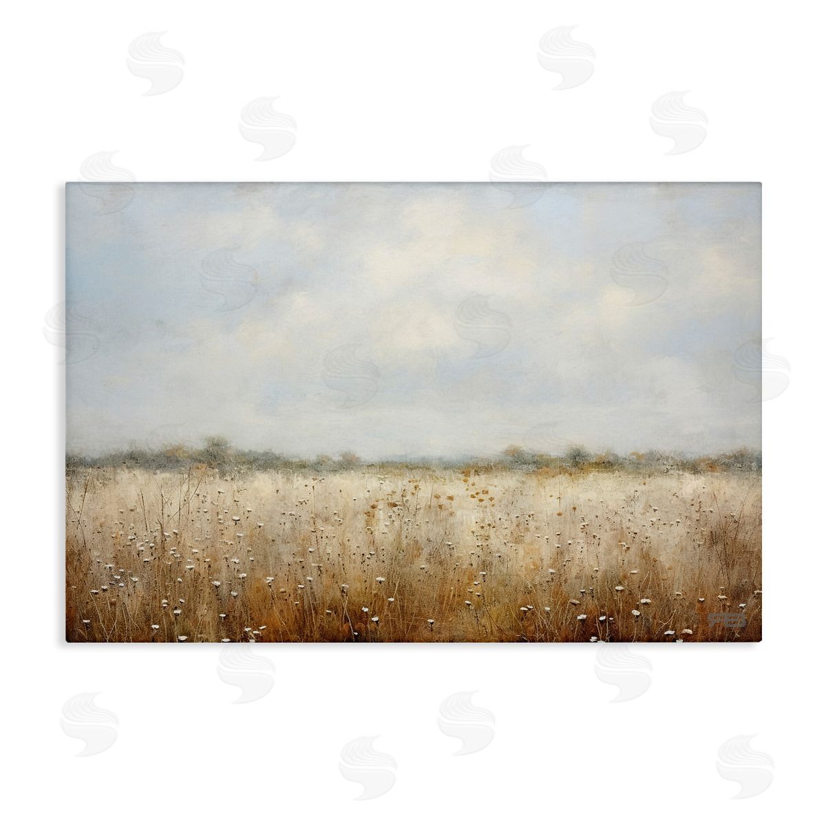 Soft Daisy Field Canvas Wall Art, Home Decor by Roozbeh Bahramali